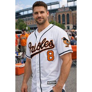 Retro Majestic Cool Base Baltimore Orioles Ripken #8 Jersey White XL Tribute